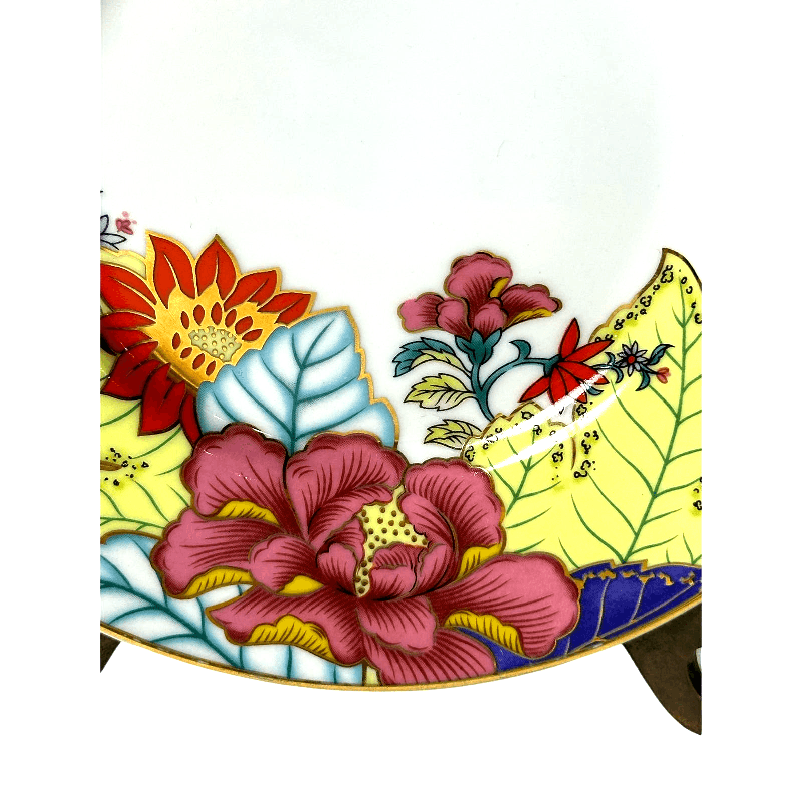 Vintage Imperial Tobacco Leaf China Floral Gold Trim Saucer Retired-6.25" - Thumbnail 5