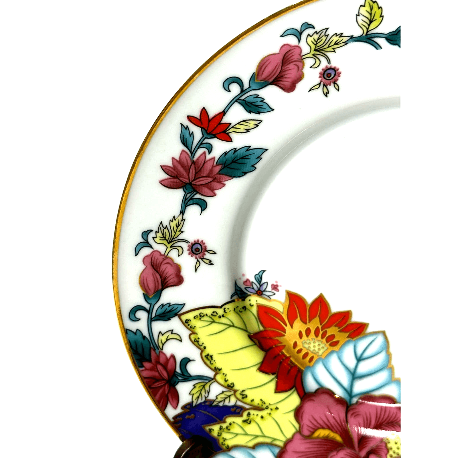 Vintage Imperial Tobacco Leaf China Floral Gold Trim Saucer Retired-6.25" - Thumbnail 2