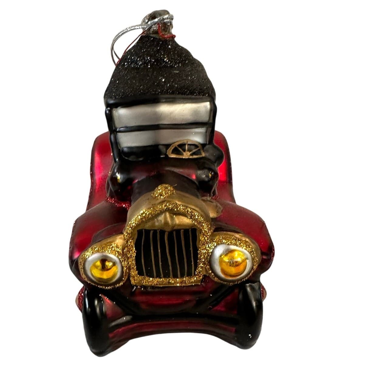 Dept 56 Handblown Mercury Glass Jumbo Christmas 'Old Fashion Auto' Ornament-NWT - Thumbnail 2