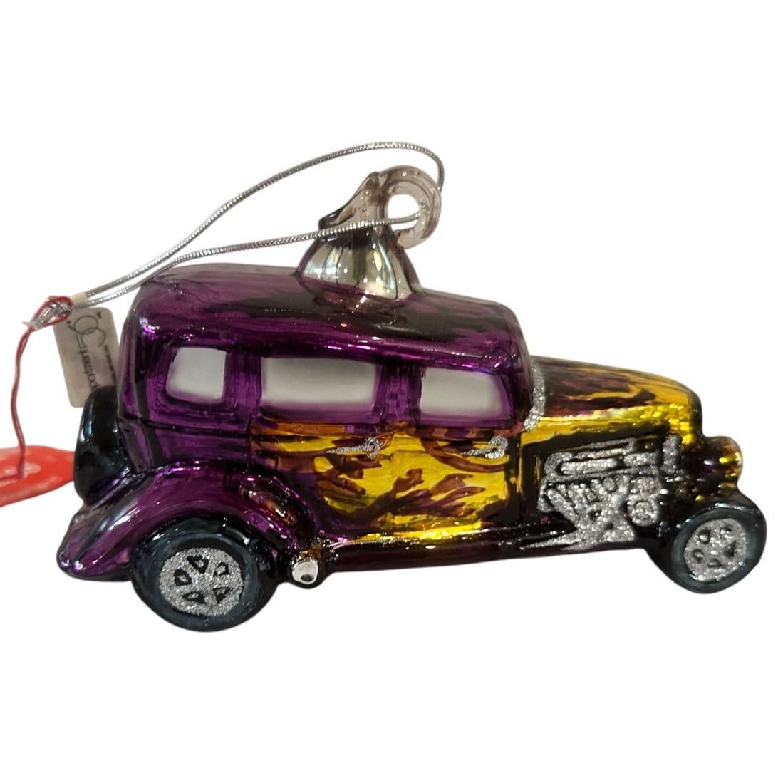 Department 56 Handblown Mercury Glass Jumbo Christmas 'Street Rod' Ornament-NWT - Thumbnail 3
