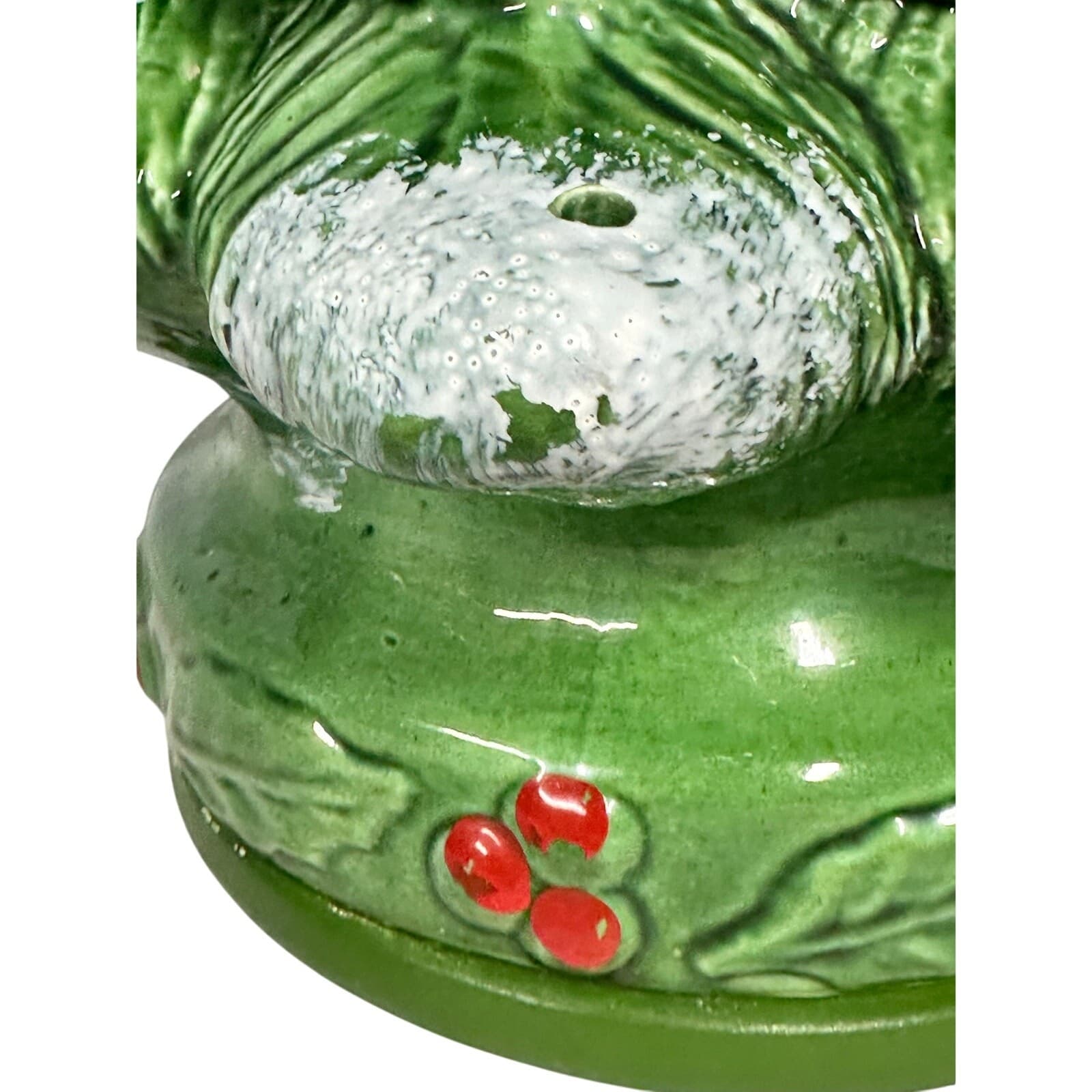 Ceramic 17.5" Lighted Christmas Tree on Stand CIL3 USA Vintage - Thumbnail 2
