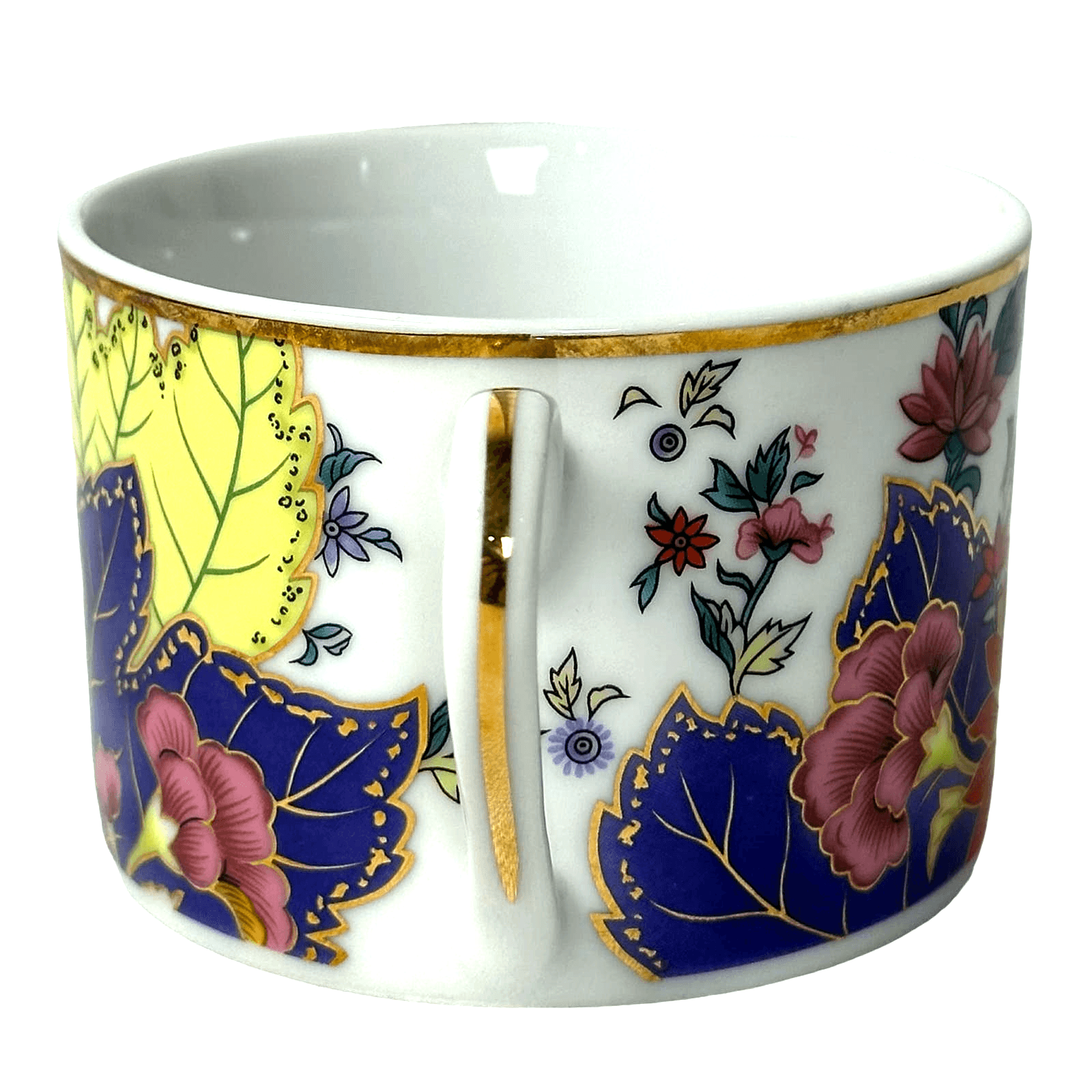 Vintage Imperial Tobacco Leaf China Floral Gold Trim Flat Bottom Cup Retired - Thumbnail 2