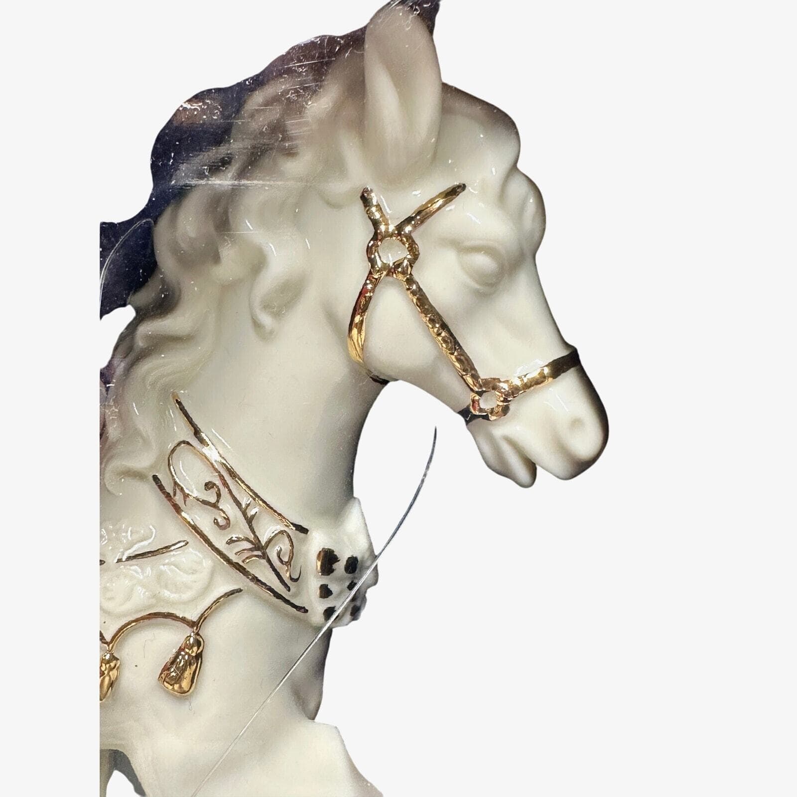 Classic Noel Porcelain Musical Rocking Horse with 24k Accents-New in Box! - Thumbnail 4