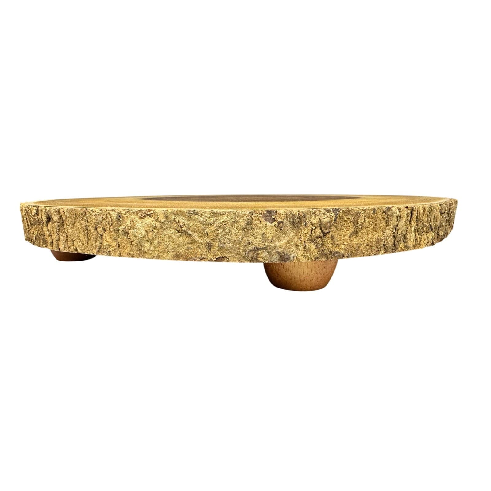 Lipper Unique Rustic Acacia Footed Cutting Serving Board Bark Edge Accent - Thumbnail 3