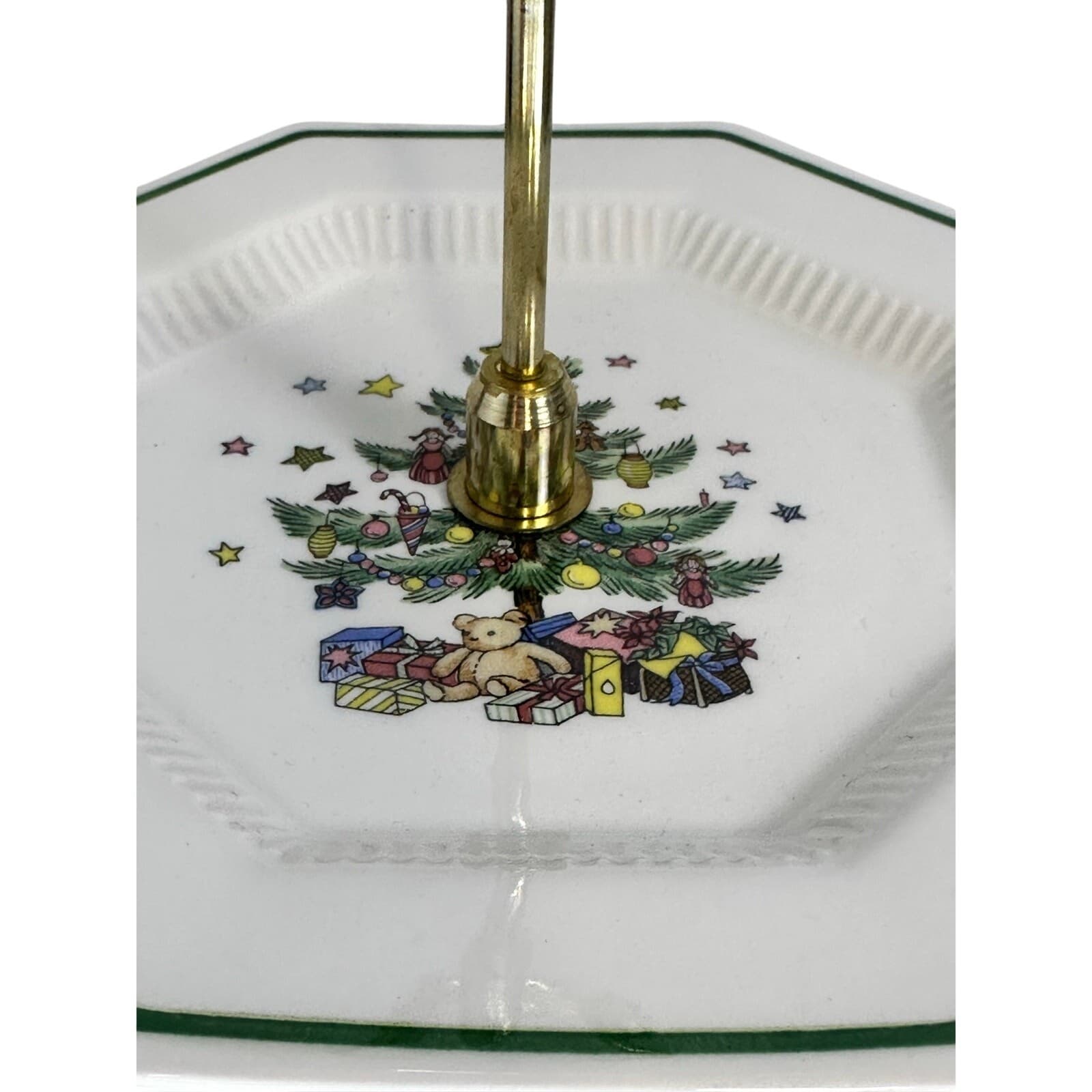 Nikko Japan Christmastime Retired Two Tier Octagon Serving Tray w/Handle-in Box! - Thumbnail 5