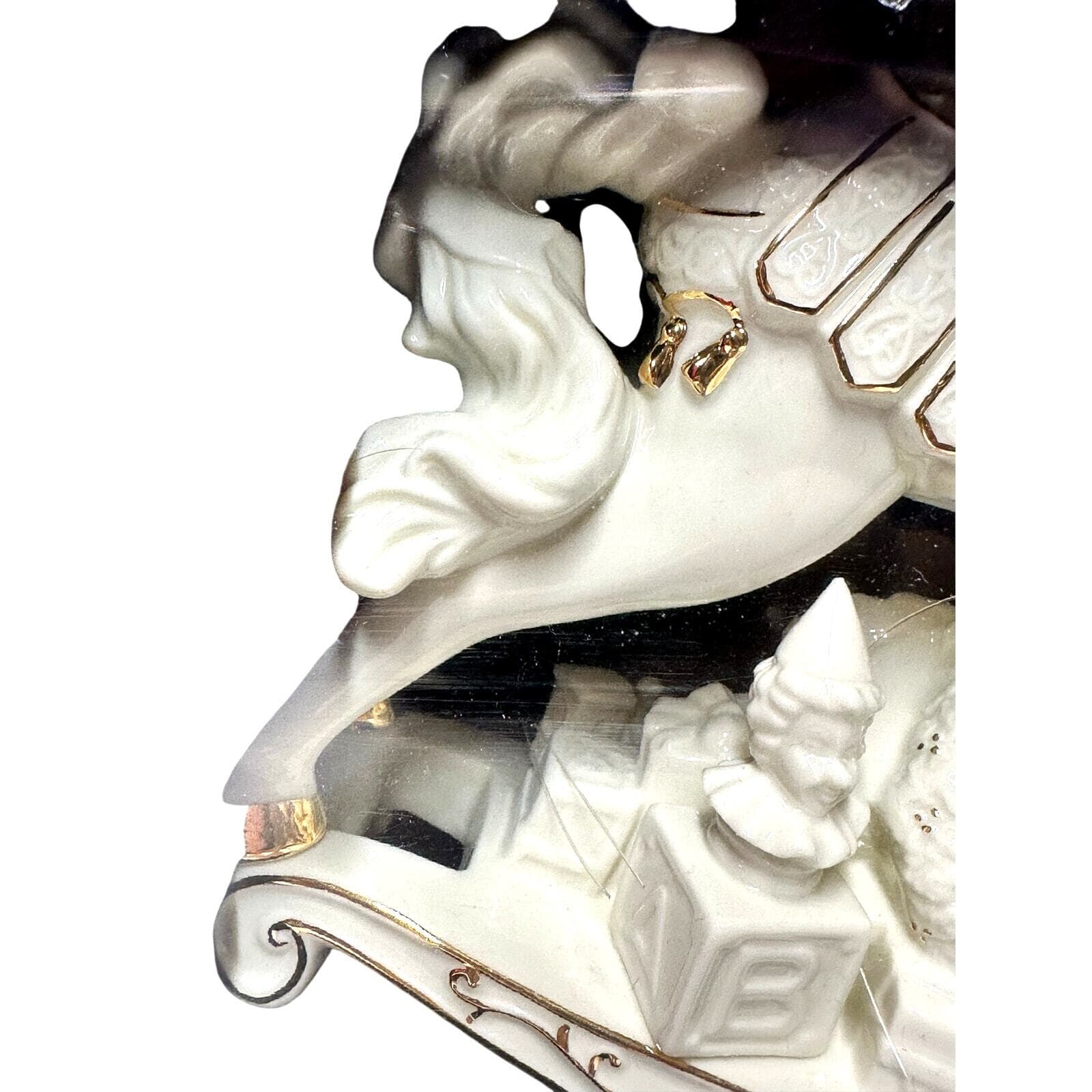 Classic Noel Porcelain Musical Rocking Horse with 24k Accents-New in Box! - Thumbnail 6