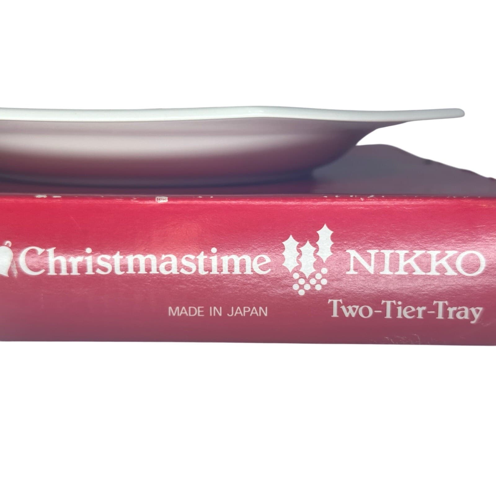 Nikko Japan Christmastime Retired Two Tier Octagon Serving Tray w/Handle-in Box! - Thumbnail 2