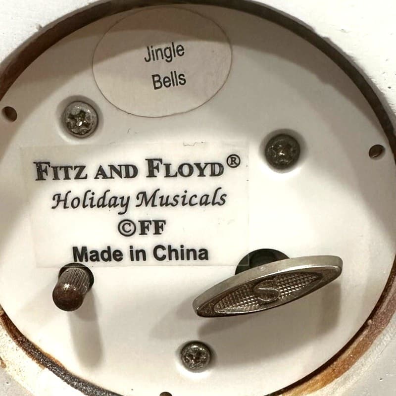 Fitz and Floyd Retired 2002 Candy Lane Santa's Railroad Station Holiday Musical - Thumbnail 5