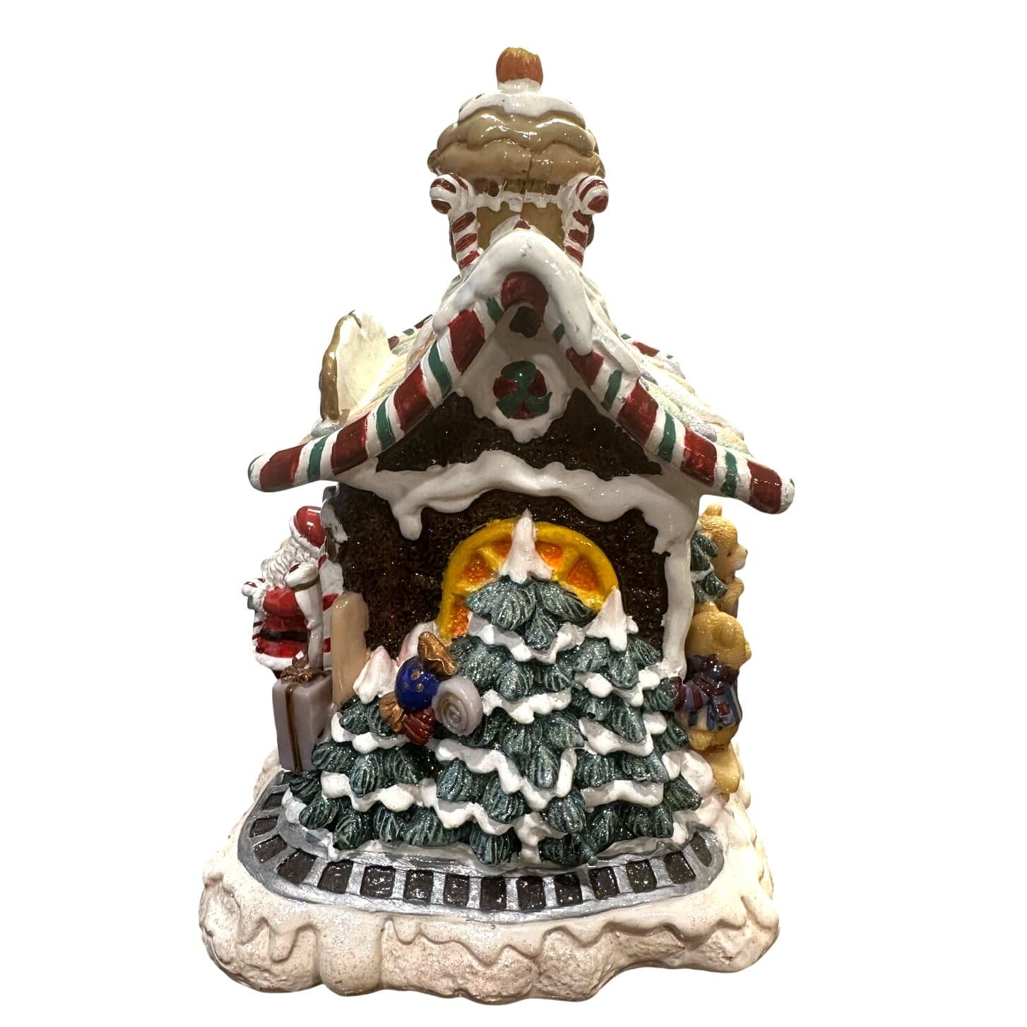 Fitz and Floyd Retired 2002 Candy Lane Santa's Railroad Station Holiday Musical - Thumbnail 4