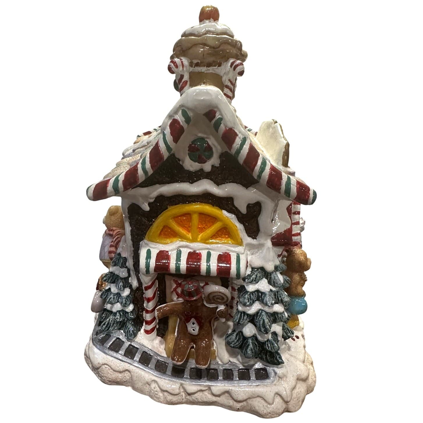 Fitz and Floyd Retired 2002 Candy Lane Santa's Railroad Station Holiday Musical - Thumbnail 6