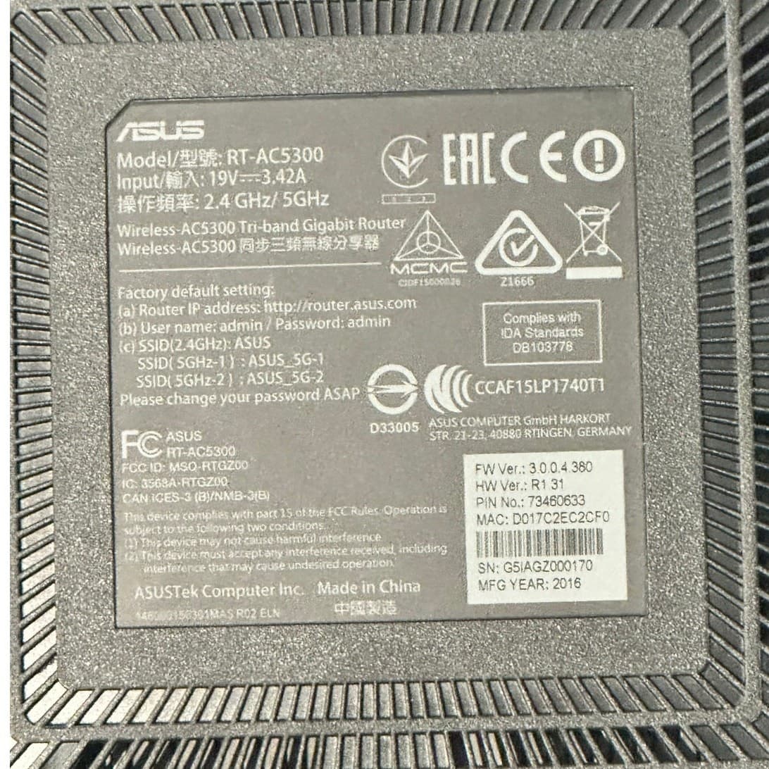 ASUS RT-AC5300 Extreme Wireless Tri-Band Gigabit 4K Streaming Gaming Router - Thumbnail 2