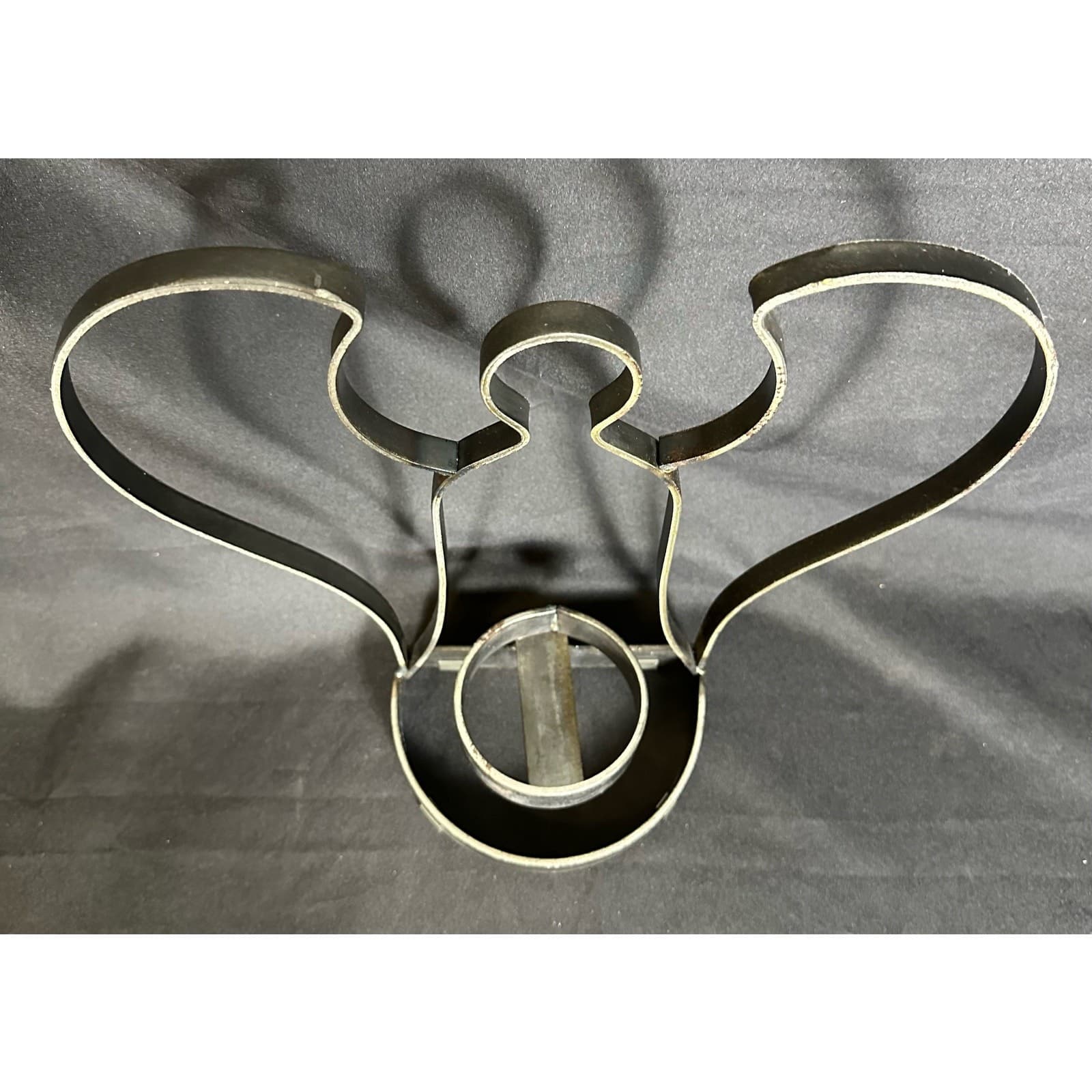Welded Iron Angel Sculpture Candle Holder 12-1/2” Tall Very Good Condition - Thumbnail 3