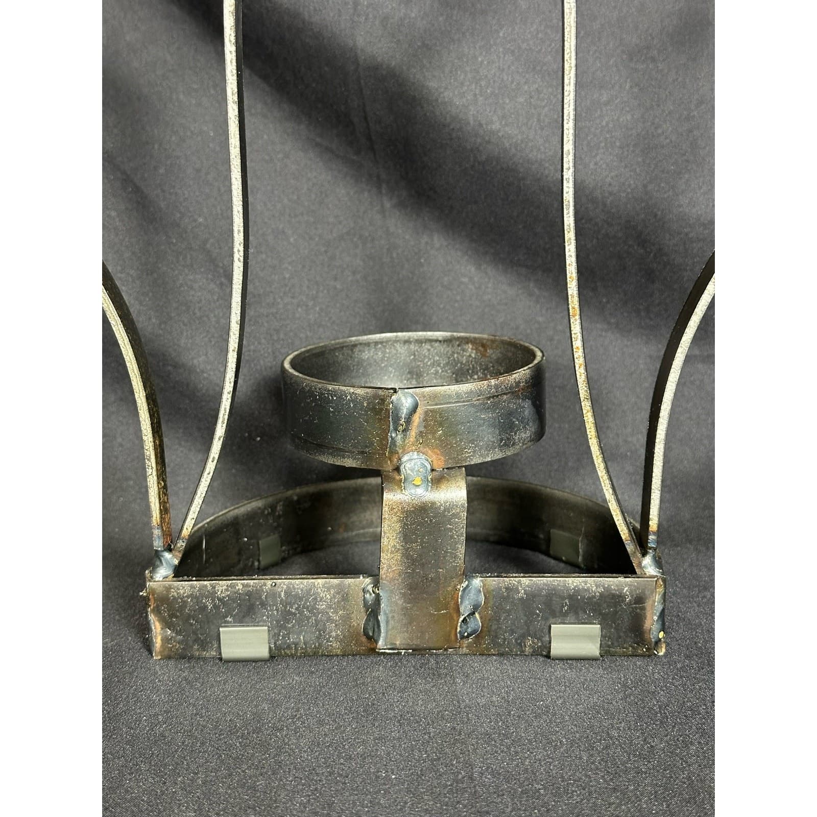 Welded Iron Angel Sculpture Candle Holder 12-1/2” Tall Very Good Condition - Thumbnail 5