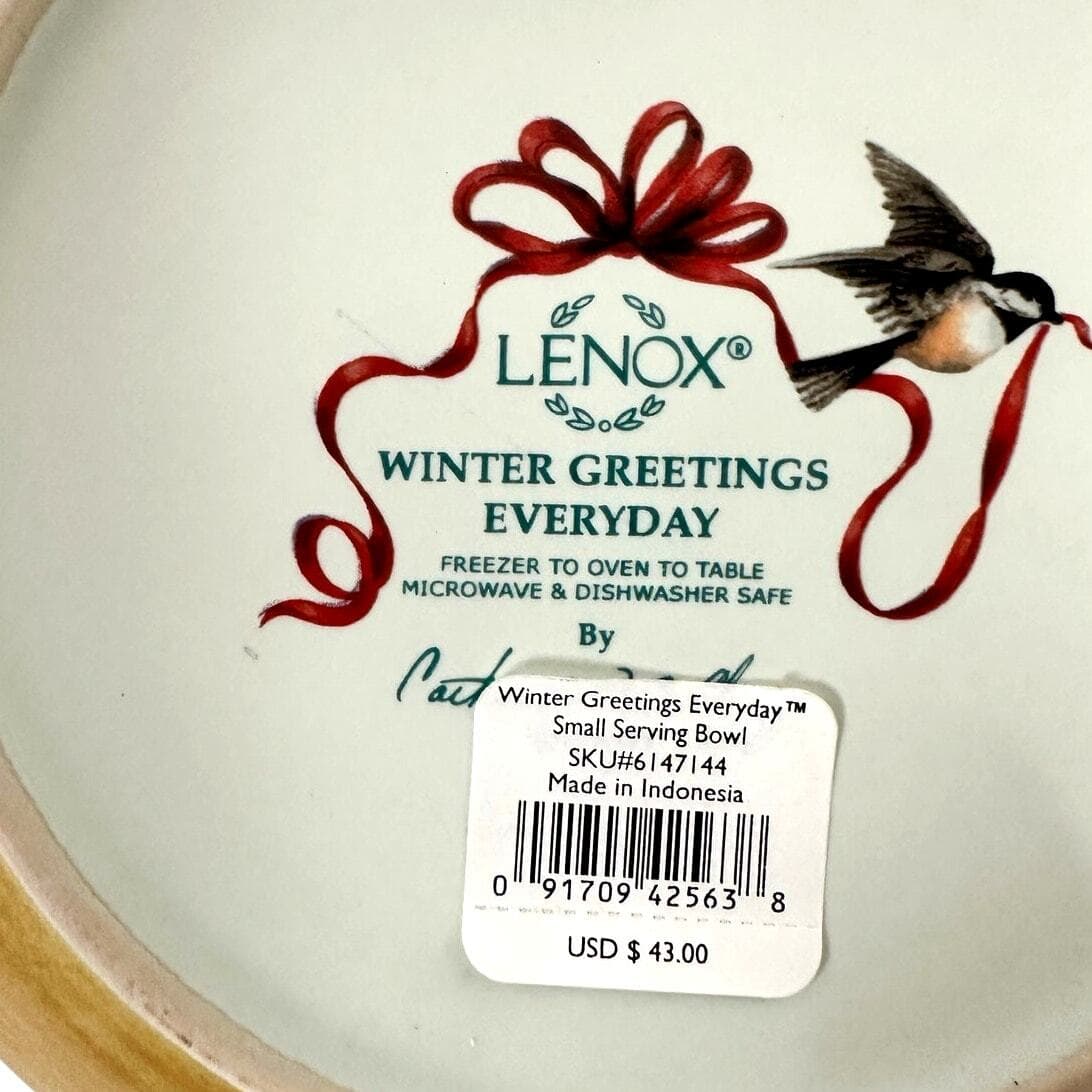 Lenox For the Holidays Winter Greetings Everyday Cardinal Small Serving Bowl - Thumbnail 6