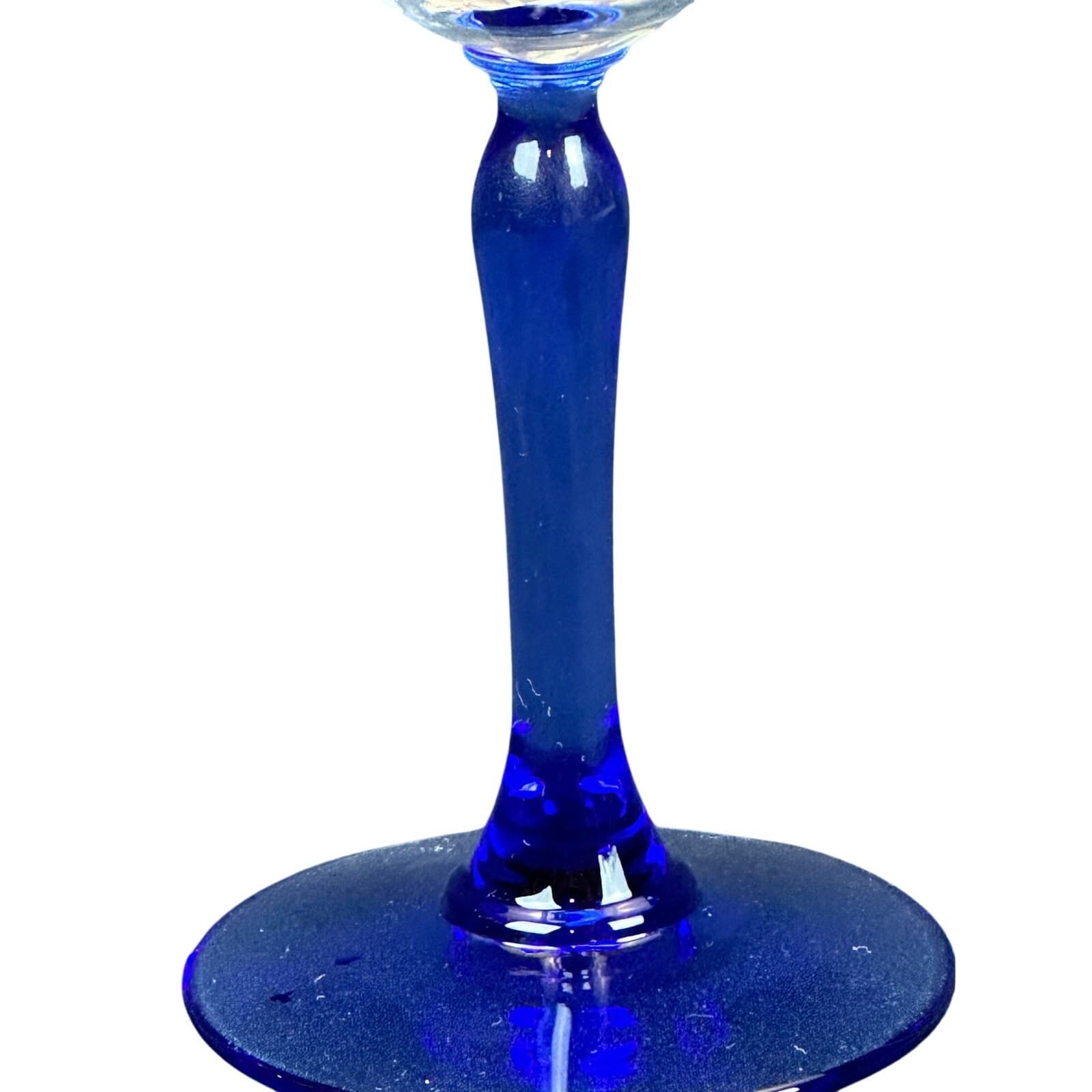 Lenox Cobalt Blue Stem Swag Draped Wine Water Glass - Thumbnail 3