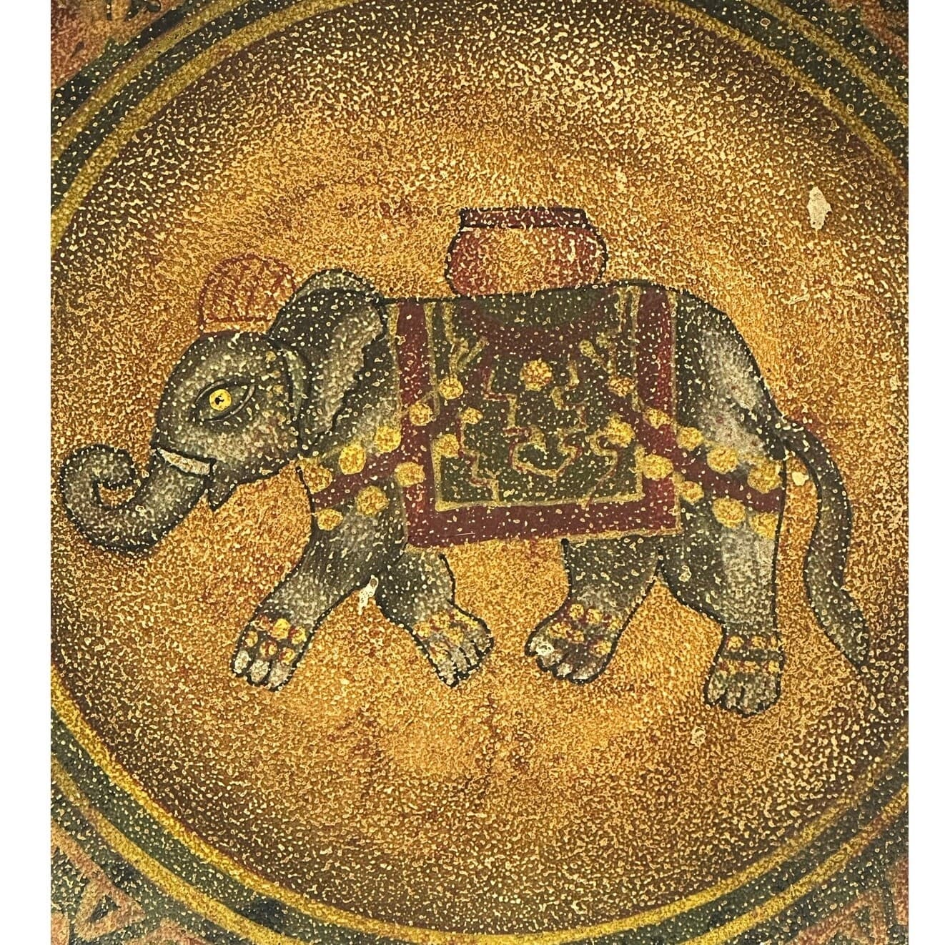 Oriental Accent Decorative 10.25" Ceramic Art Lucky Elephant Design Plate - Thumbnail 2