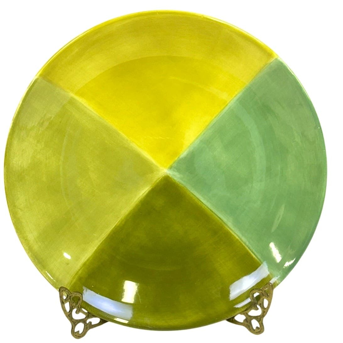 Tabletops Unlimited Retired 1998-2006 'Quadrettini' Green 10 3/8" Dinner Plate