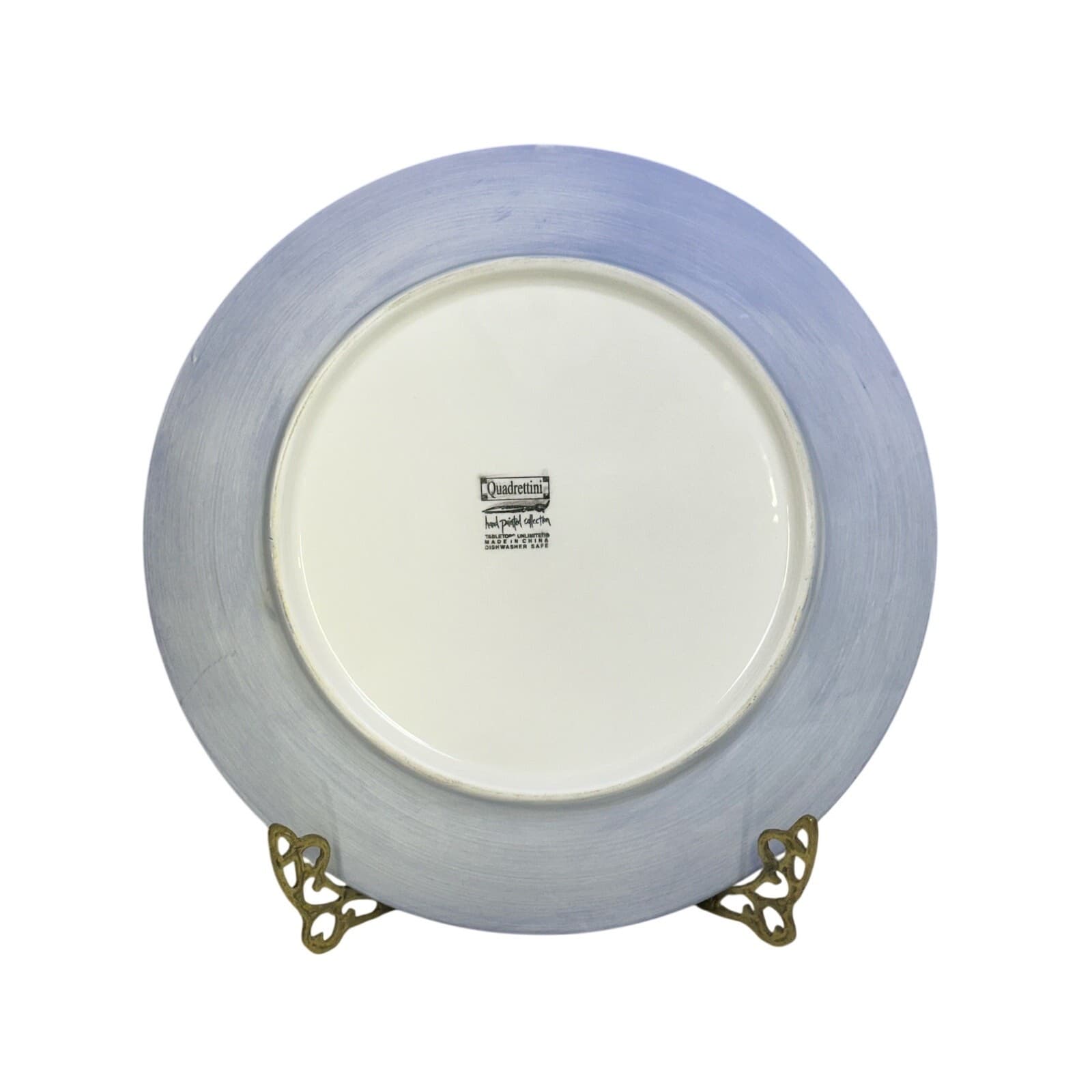 Tabletops Unlimited Retired 1998-2006 'Quadrettini' Blue 10 3/8" Dinner Plate - Thumbnail 7