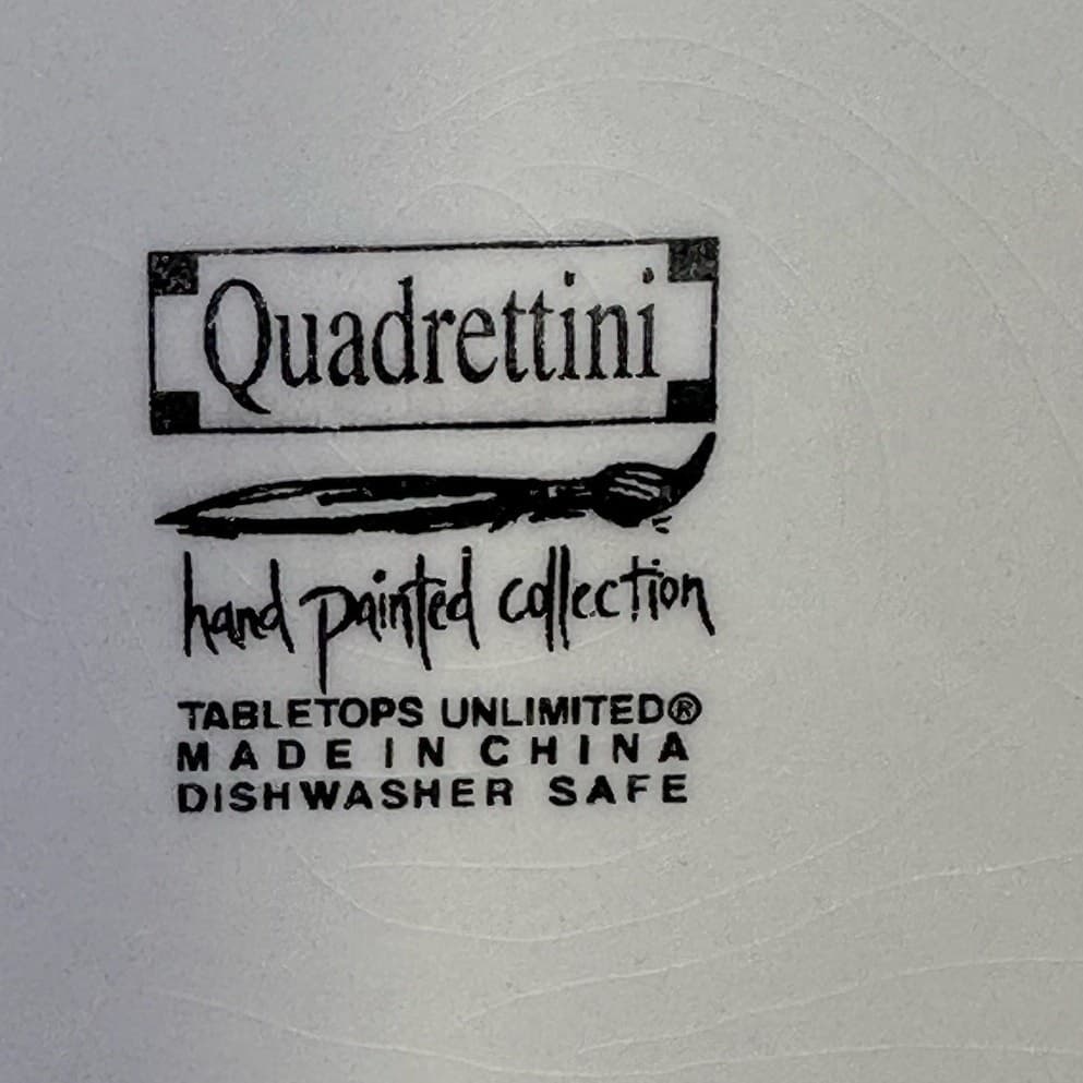 Tabletops Unlimited Retired 1998-2006 'Quadrettini' Green 10 3/8" Dinner Plate - Thumbnail 8