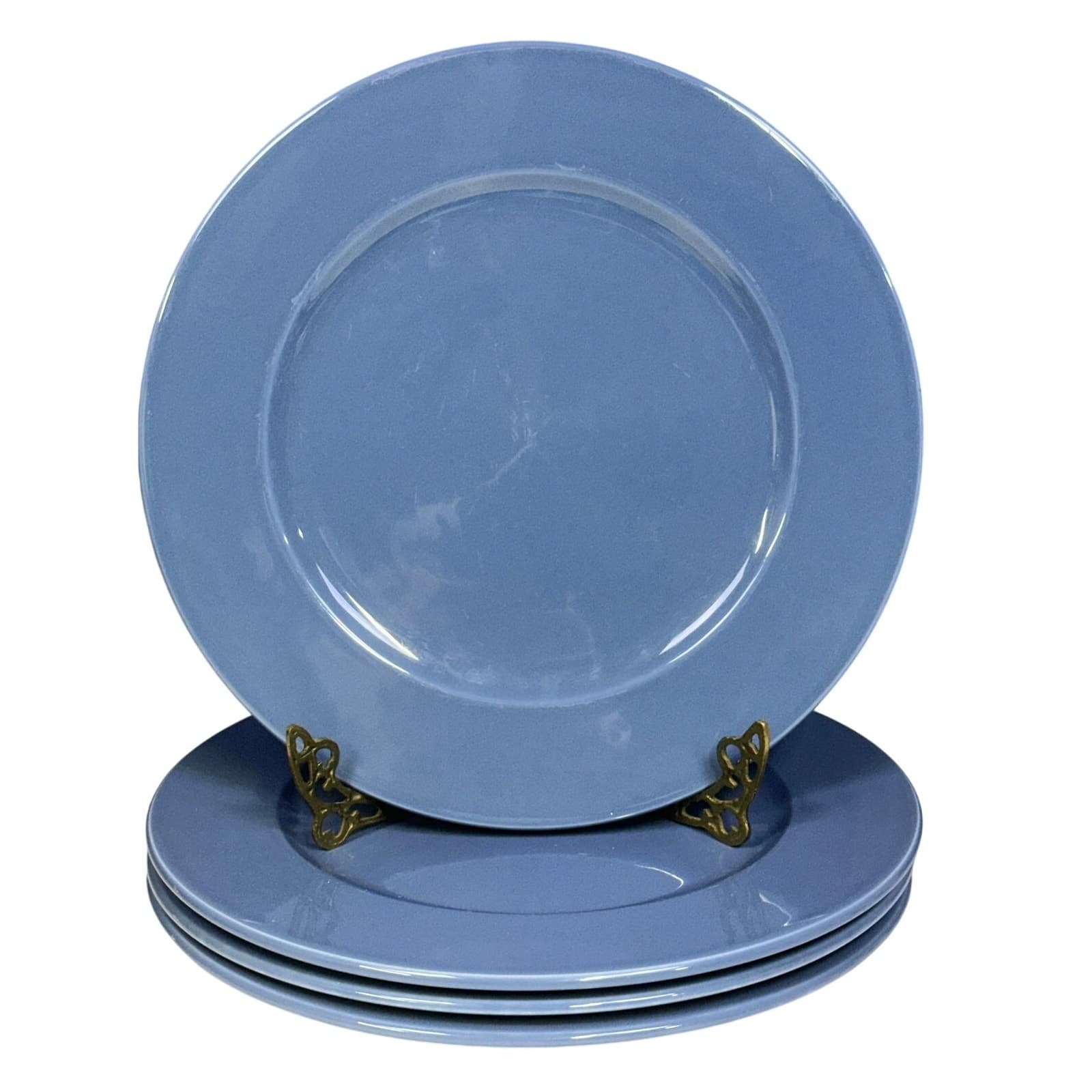 Lenox 'Casual Colors' Italy 12.25" Retired 2005 Blue Dinner Plates-Set of 4