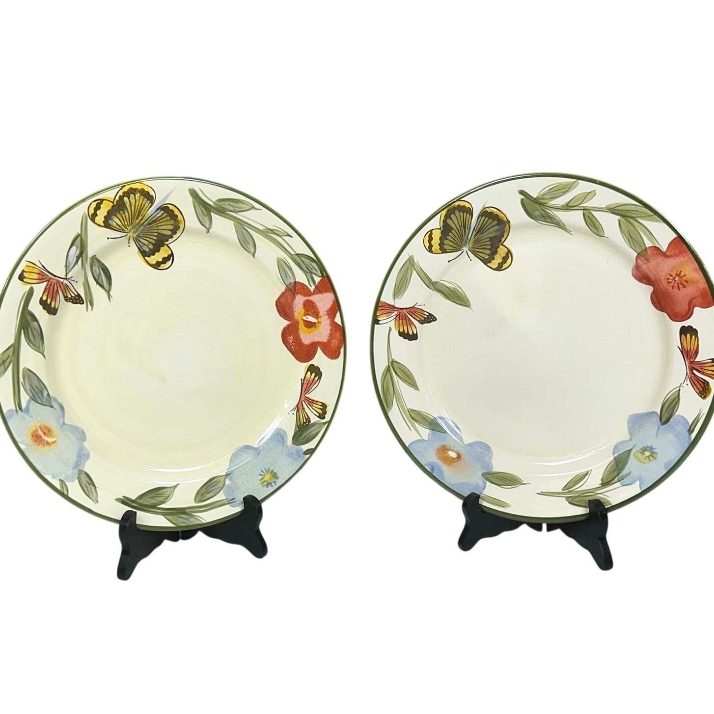 Pfaltzgraff Studio 'Butterfly Botanical' Vintage 10.75" Dinner Plates-Set of 2