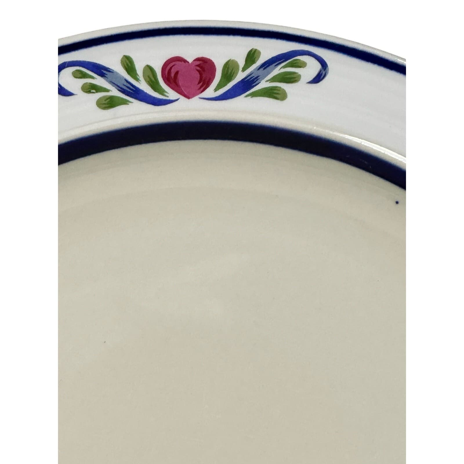 Tienshan Stoneware 'Folk Dance' Hearts & Scrolls 10 5/8" Dinner Plates-Set of 3 - Thumbnail 2