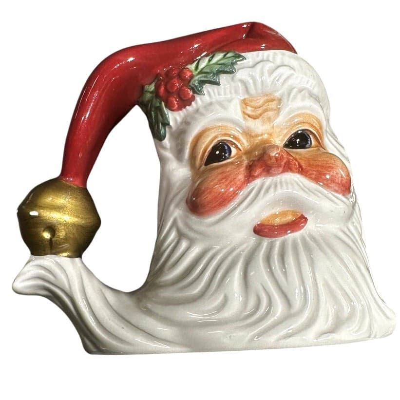 Fitz and Floyd Vintage Holiday Santa Claus Face Salt and Pepper Shaker Set - Thumbnail 2