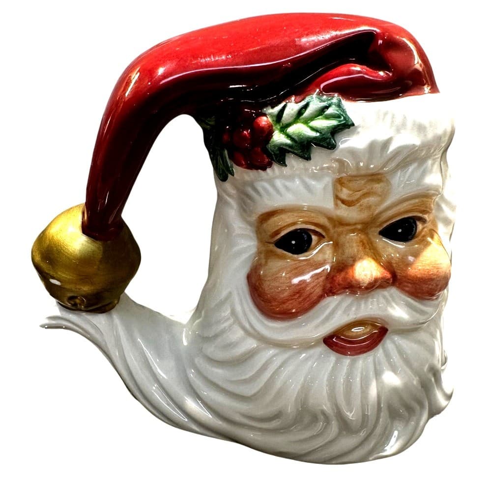 Fitz and Floyd Vintage Holiday Santa Claus Face Salt and Pepper Shaker Set - Thumbnail 4