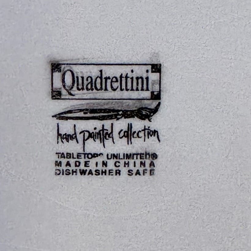 Tabletops Unlimited Retired 1998-2006 'Quadrettini' Blue 10 3/8" Dinner Plate - Thumbnail 8