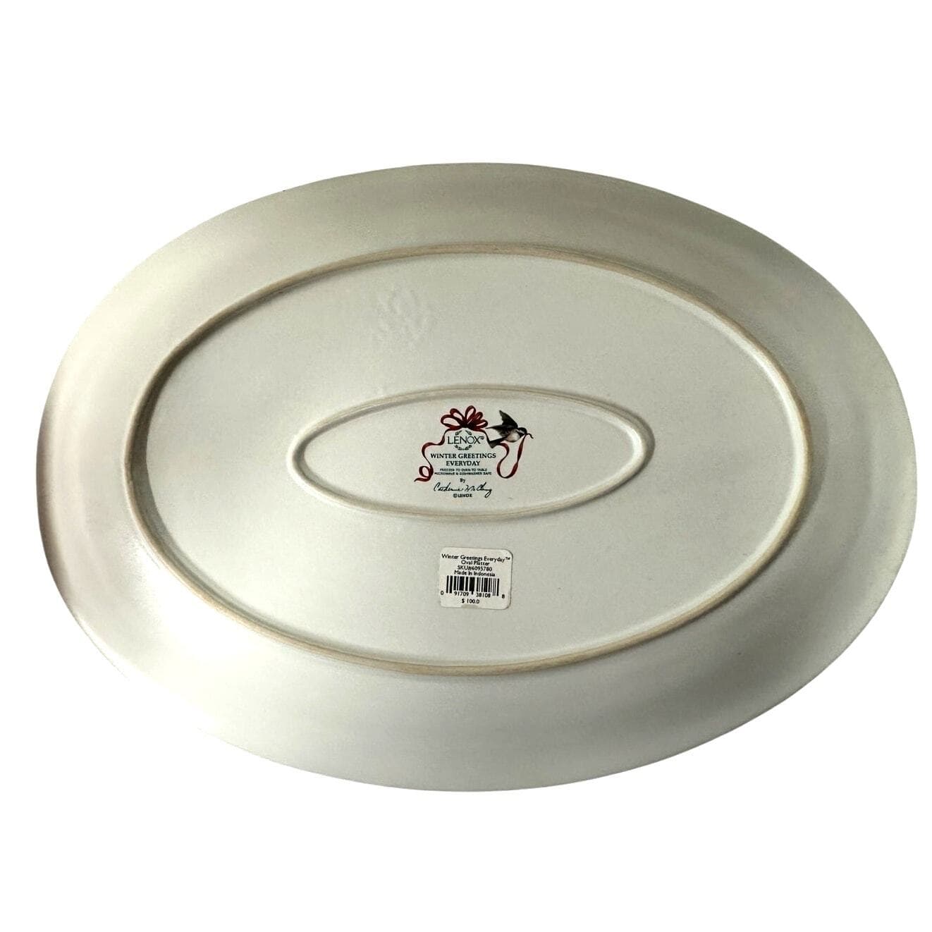 Lenox for the Holidays Winter Greetings Everyday Cardinal 16.5"Oval Platter-NEW! - Thumbnail 4
