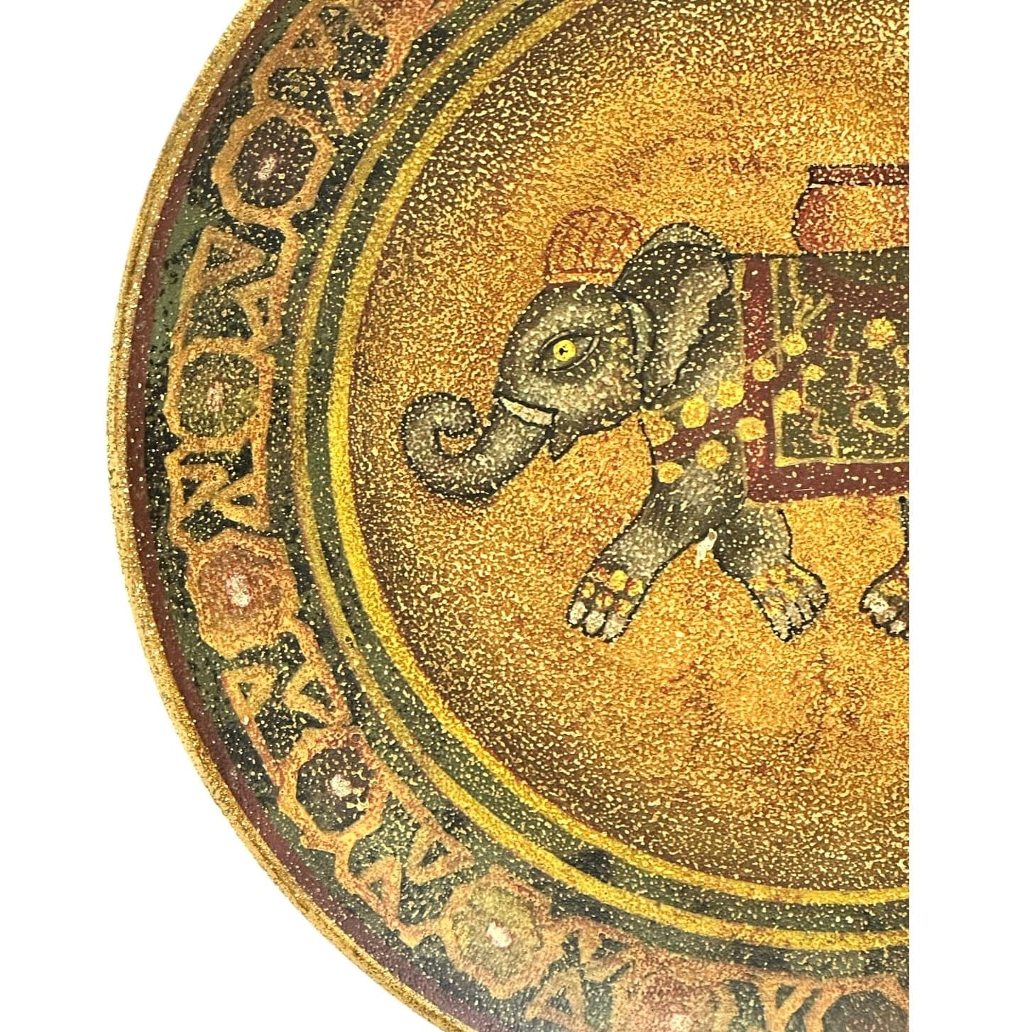 Oriental Accent Decorative 10.25" Ceramic Art Lucky Elephant Design Plate - Thumbnail 3