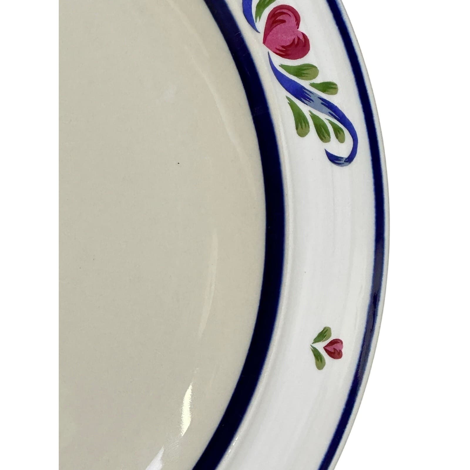 Tienshan Stoneware 'Folk Dance' Hearts & Scrolls 10 5/8" Dinner Plates-Set of 3 - Thumbnail 4