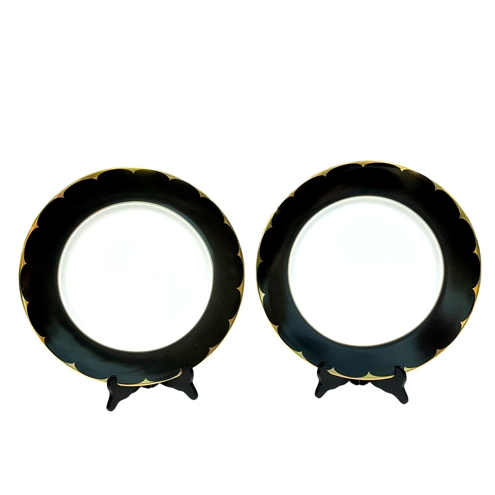 Mansfield Essence by Stoneage Elegant Black and Gold 12" Charger Plates-Set of 2