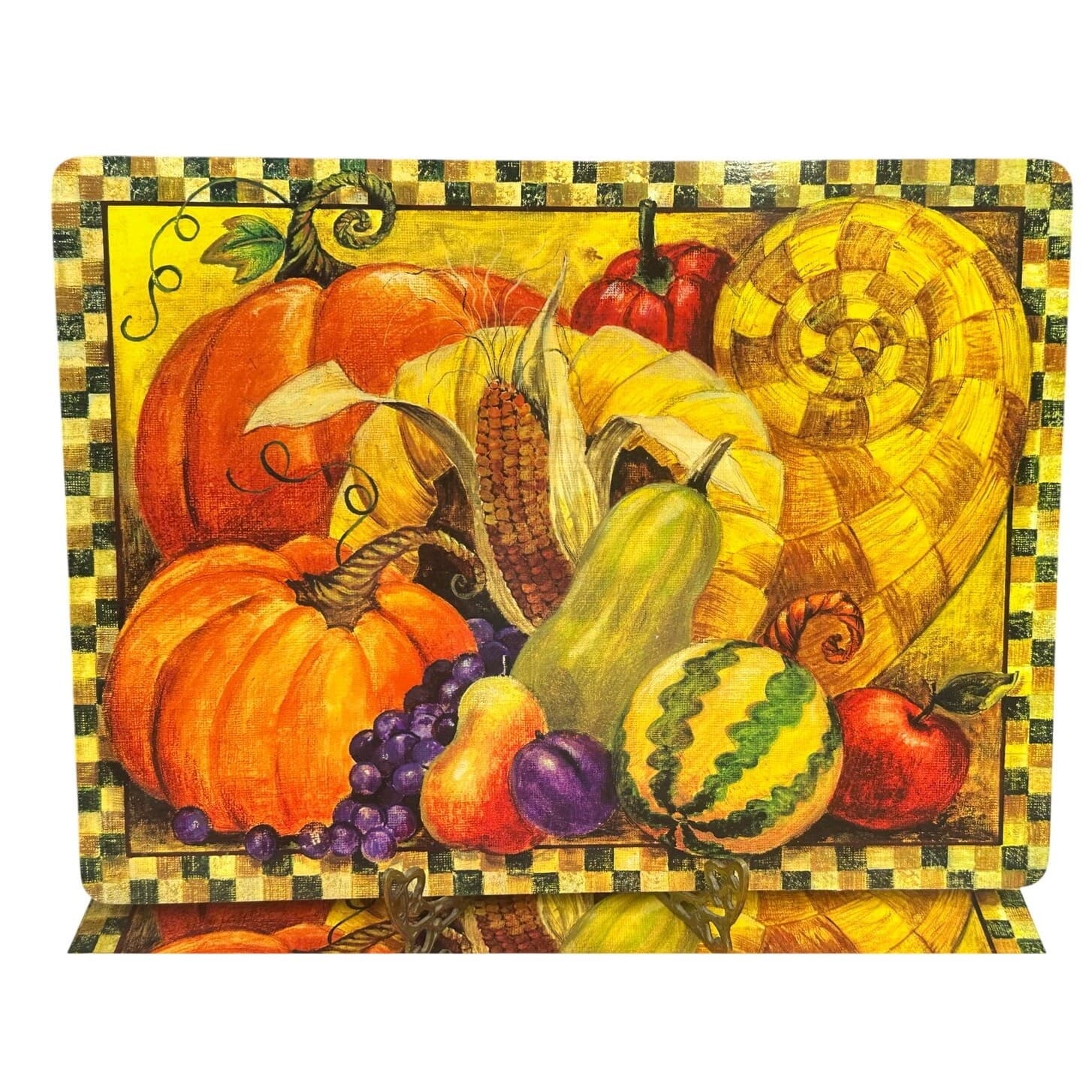 Harvest Fall Pumpkin Thanksgiving Cork Back Placemats by Benson Mills-Set of 4 - Thumbnail 2
