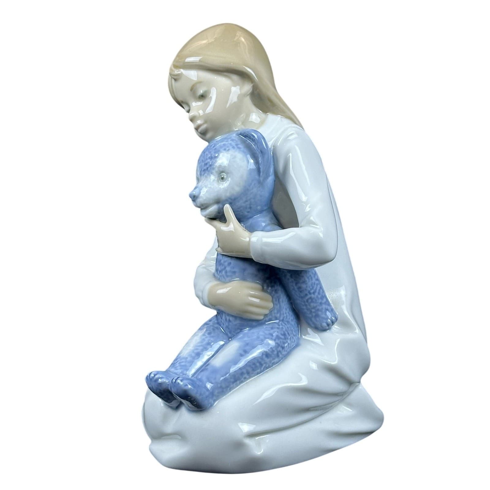 Lladro NAO Retired Figurine #0145 Girl with Teddy Bear Vintage - Thumbnail 2