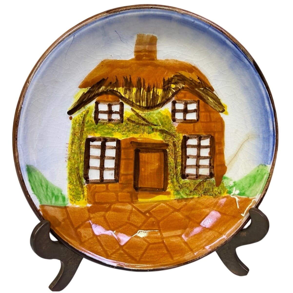 Price Kensington 1940's-60's 'Ye Olde Cottage' 7" Dessert Plates (6) Coaster (1) - Thumbnail 2