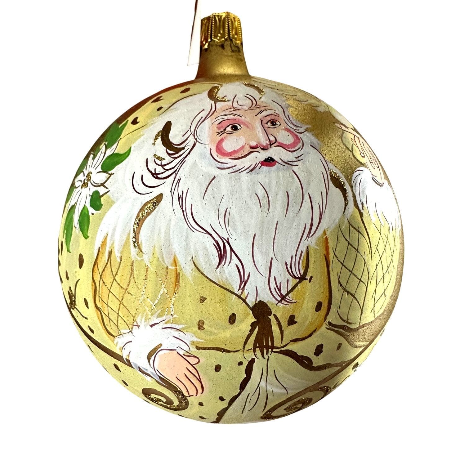 Dillard's 1998 "Sleigh Santa" Hand Painted Signed Christmas Ornament-NEW! - Thumbnail 2