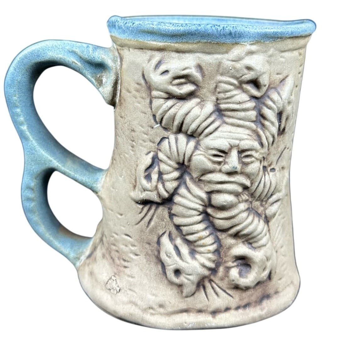 Jim Rumph Pottery Ugly Face Tankard Troll Inside Coffee Mug 1970s Vintage - Thumbnail 5