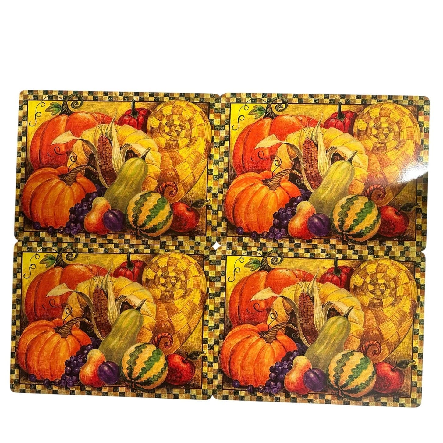 Harvest Fall Pumpkin Thanksgiving Cork Back Placemats by Benson Mills-Set of 4 - Thumbnail 3