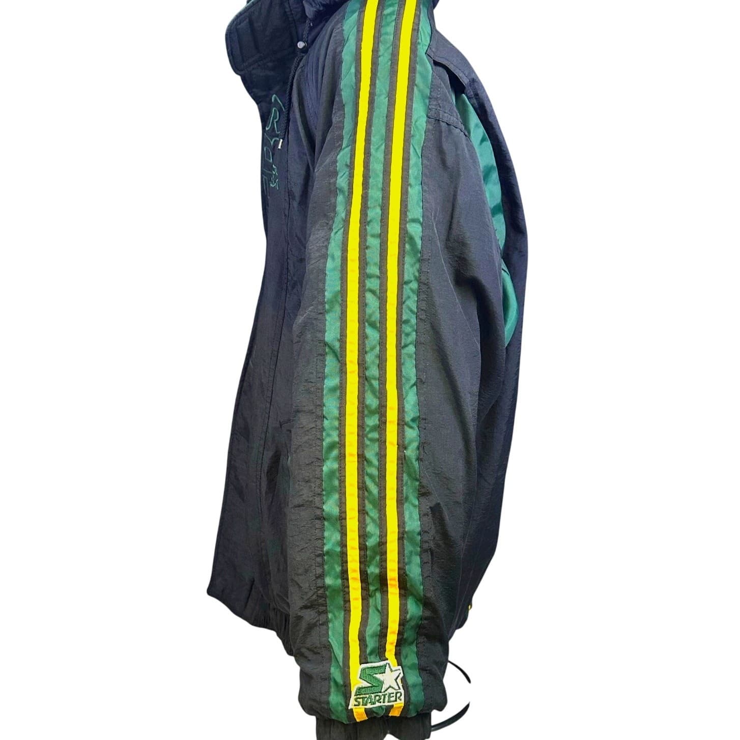 Starter ProLine Green Bay Packers Vintage Full Zip Puffy Winter Jacket w/Hood XL - Thumbnail 4