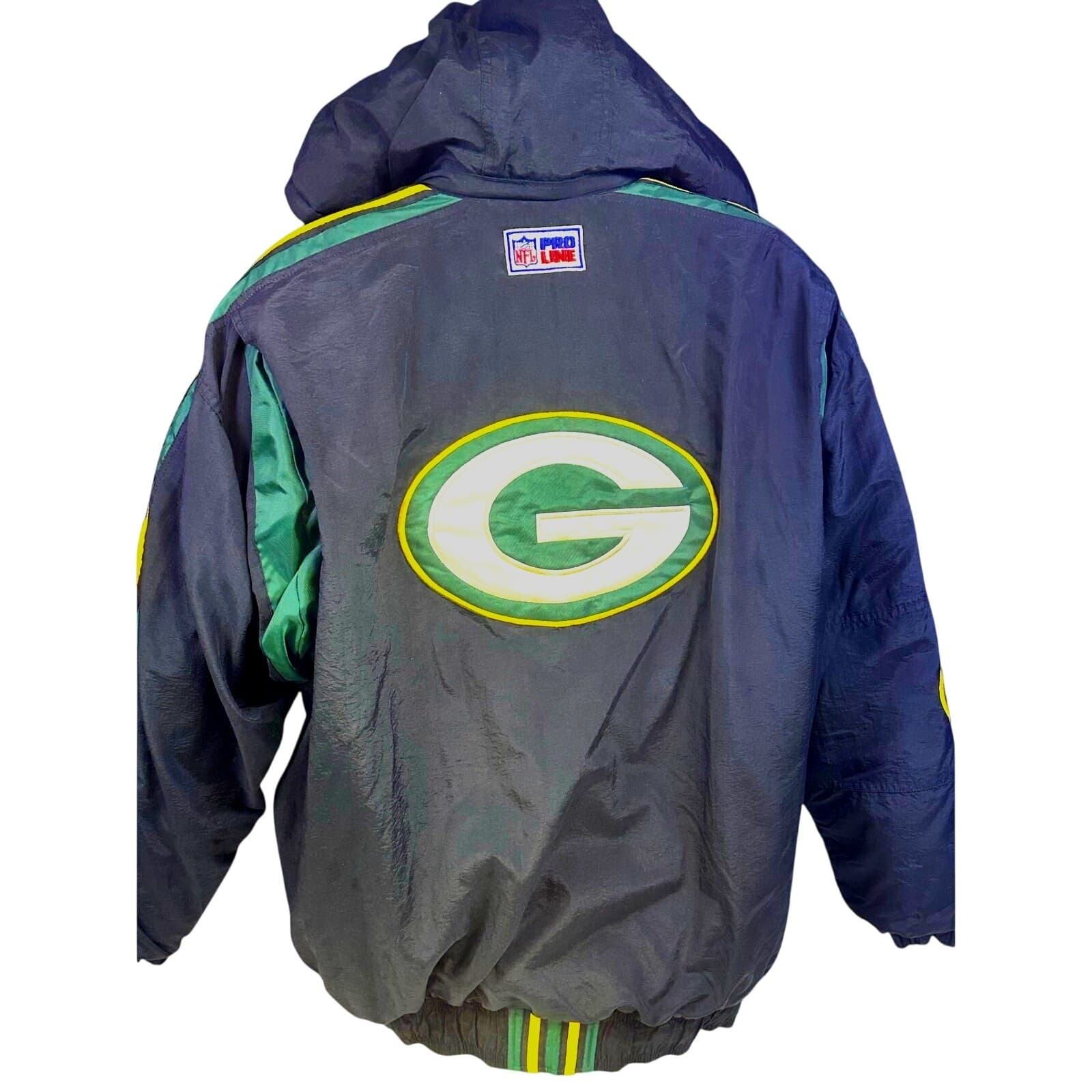 Starter ProLine Green Bay Packers Vintage Full Zip Puffy Winter Jacket w/Hood XL - Thumbnail 3