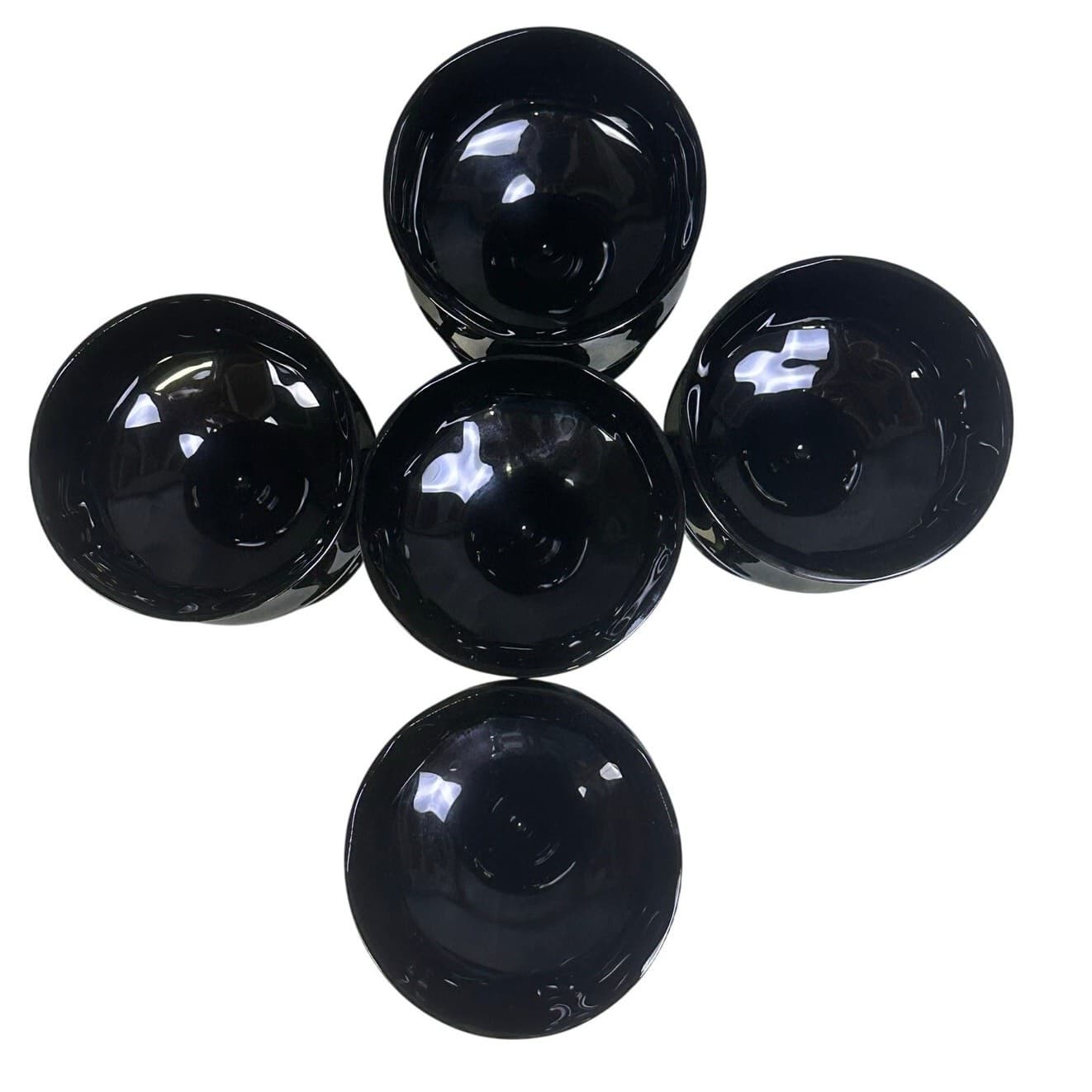 Seneca Retired 1971-1983 'Fashionables Black' 5-3/8” MCM Wine Glasses-Set of 5 - Thumbnail 3