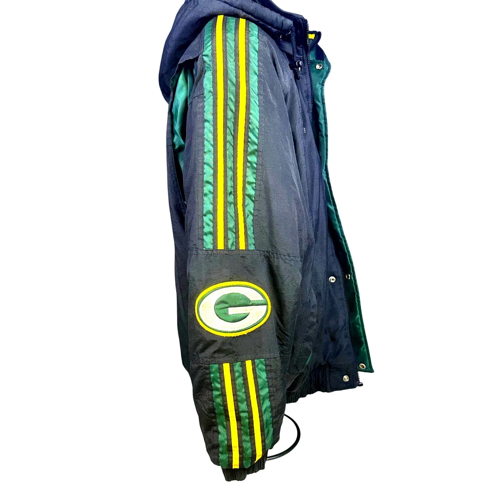 Starter ProLine Green Bay Packers Vintage Full Zip Puffy Winter Jacket w/Hood XL - Thumbnail 2