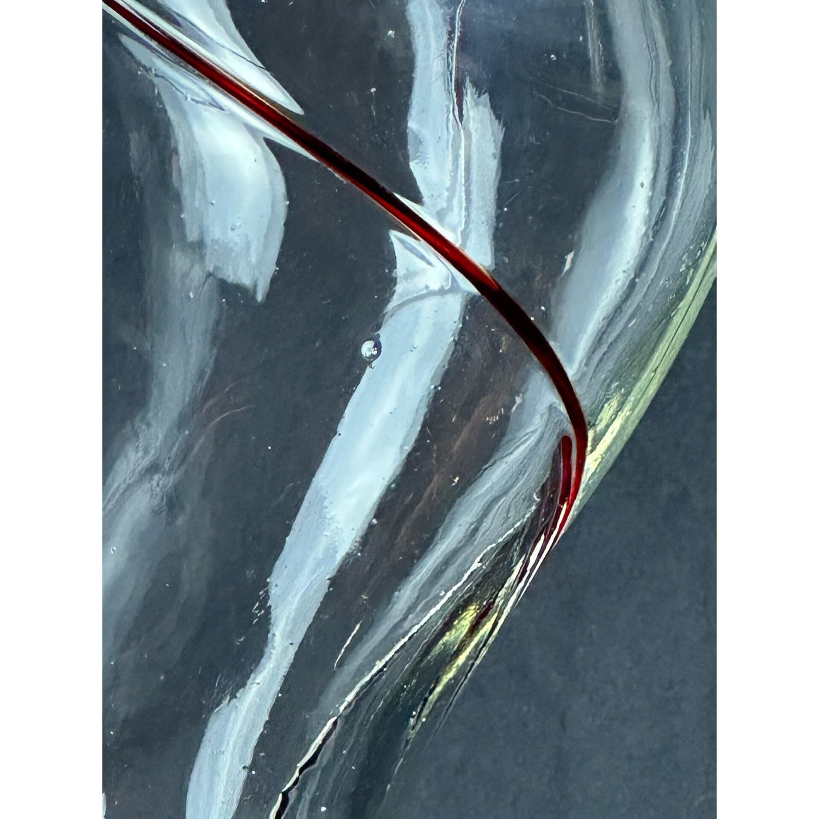 Pier 1 Red Swirl Twist Footed Tornado 6.75" Drinking Glass Vintage - Thumbnail 6