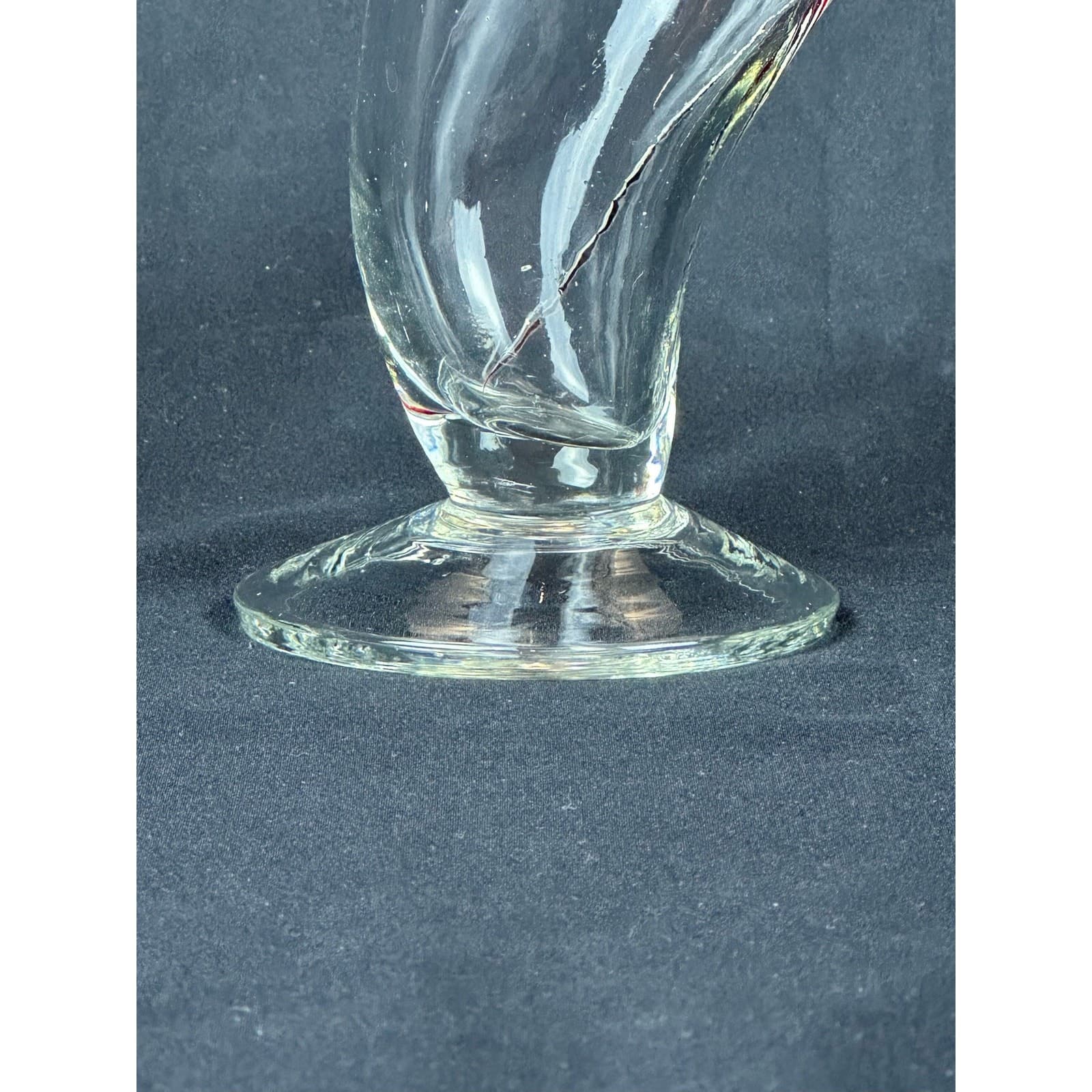 Pier 1 Red Swirl Twist Footed Tornado 6.75" Drinking Glass Vintage - Thumbnail 5