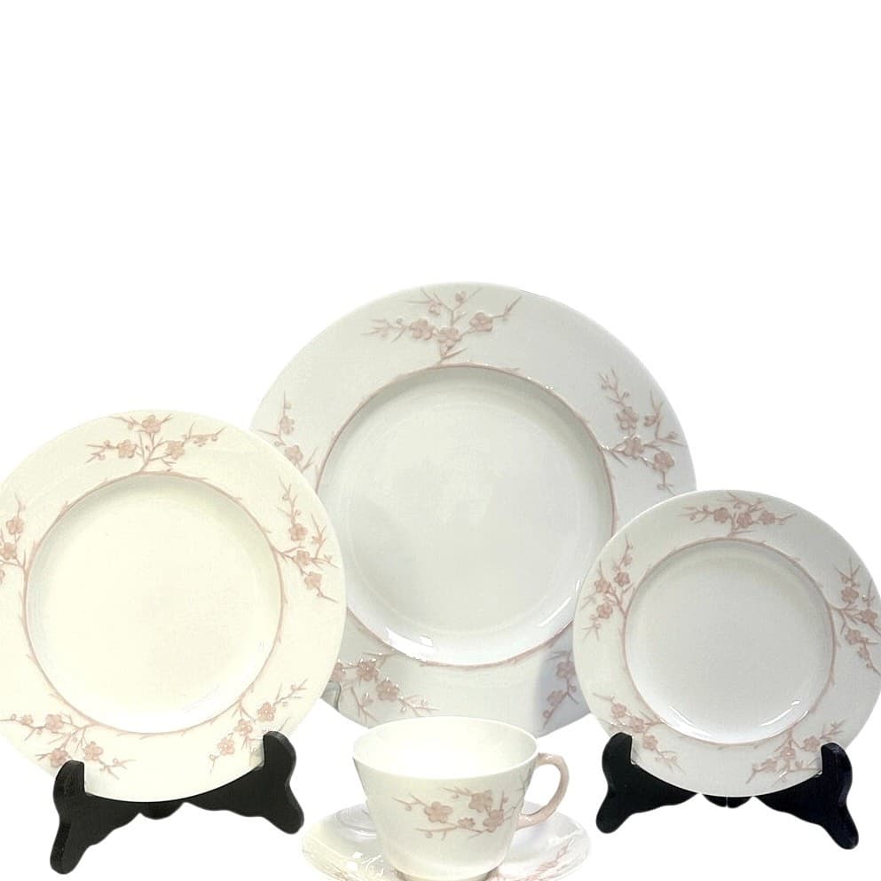 Spode Retired 1962-1964 'Geisha' Light Pink 5-Piece Place Setting-Rare-Excellent - Thumbnail 4