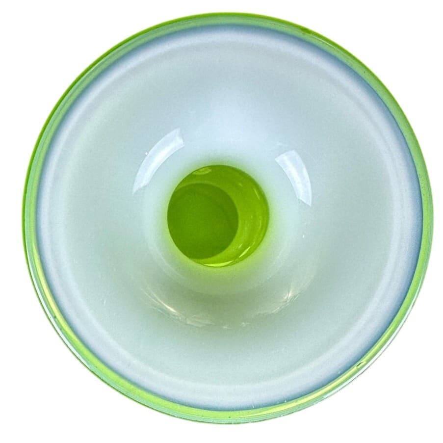 LSA Handblown 12.5" Tall Lime Green & White Vase Poland - Thumbnail 3