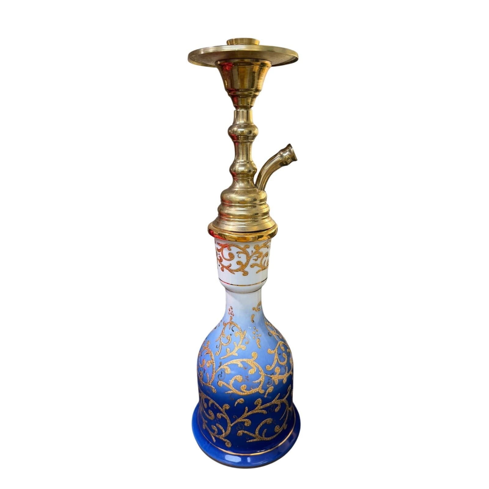 Kutahya Porselen Turkish Hookah Nargile Set Blue Gold Porcelain w/ Case 2003 - Thumbnail 3