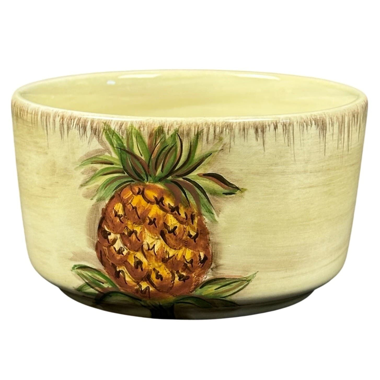 Table Tops Unlimited Tropical Pineapple Hand Painted 4.75" Collection Bowl - Thumbnail 2