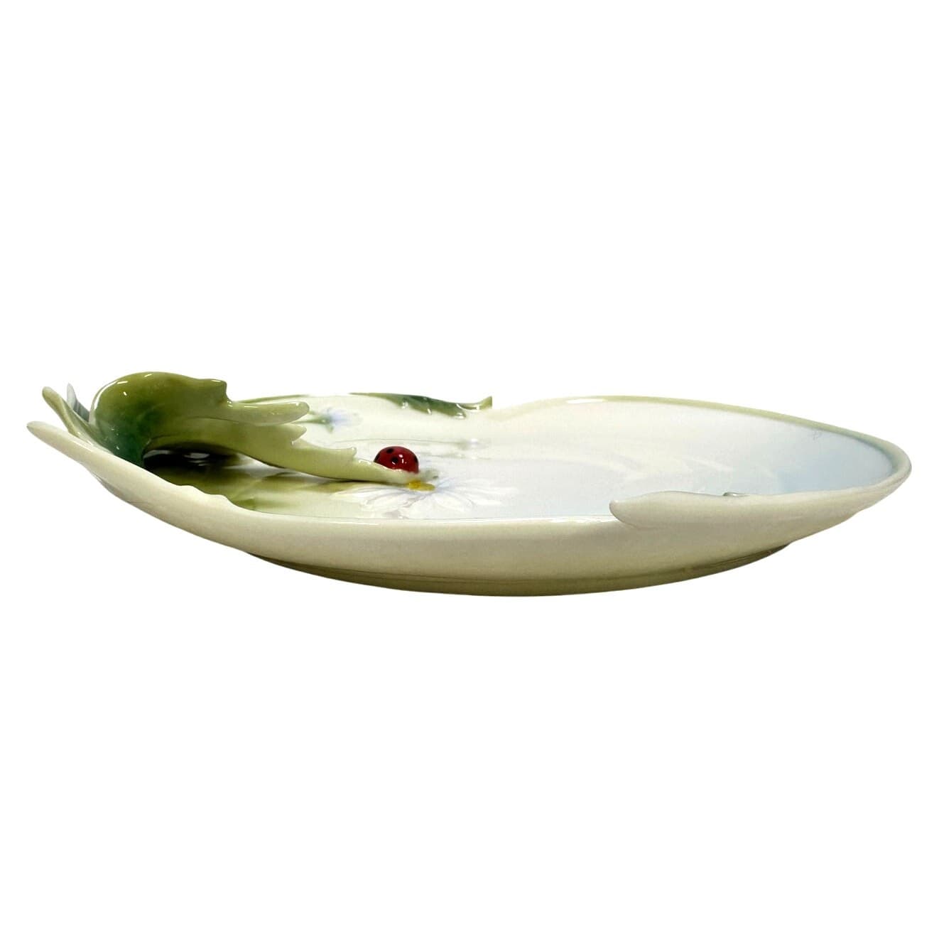 Franz Porcelain Ladybug Design Sculptured Porcelain FZ00594 Dessert Plate Tray - Thumbnail 10